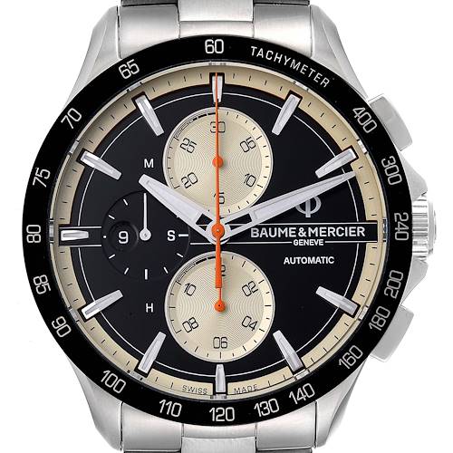 Photo of Baume Mercier Clifton Club Black Dial Chronograph Steel Mens Watch 65843