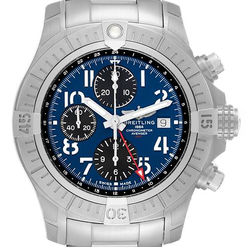 Photo of Breitling Avenger Chronograph GMT 45 Steel Mens Watch A24315 Unworn