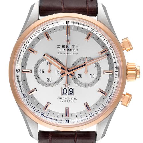 Photo of Zenith El Primero Rattrapante Chronograph Steel Rose Gold Mens Watch 51.2050.4026 Unworn